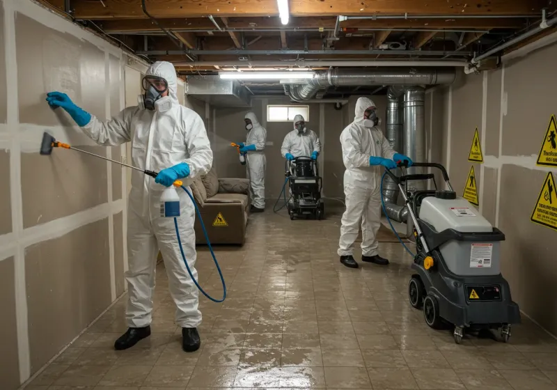 Basement Moisture Removal and Structural Drying process in Moorhead, MS